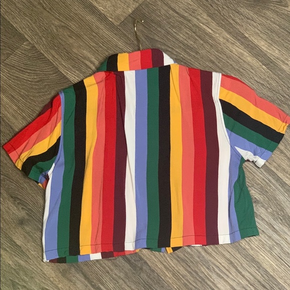 Bright Button Down Forever21 Crop - Picture 2 of 2